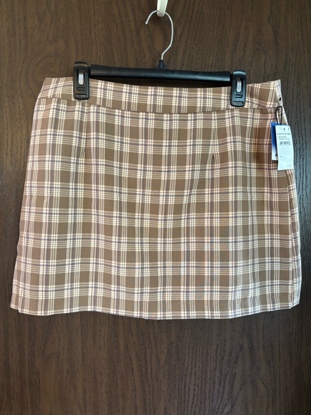 Abound Brown and Cream Plaid Mini Skirt